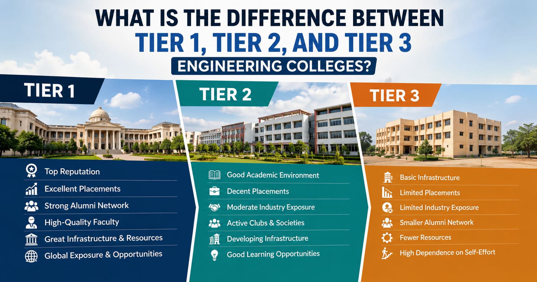 What Is the Difference Between Tier 1, Tier 2, and Tier 3 Engineering Colleges?